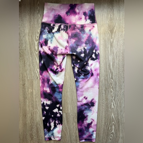 Lululemon High Times Pant watercolor paint blooming pixel tie dye pink purple - Picture 3 of 16